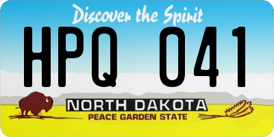 ND license plate HPQ041