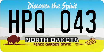 ND license plate HPQ043