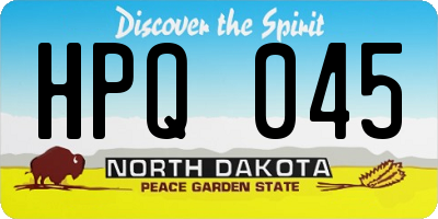ND license plate HPQ045