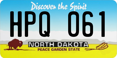 ND license plate HPQ061