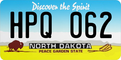 ND license plate HPQ062