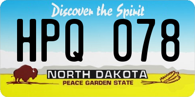 ND license plate HPQ078