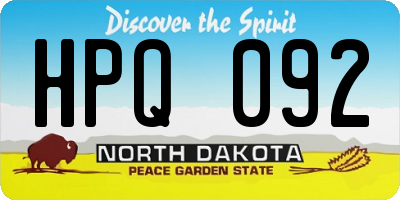 ND license plate HPQ092