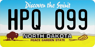 ND license plate HPQ099