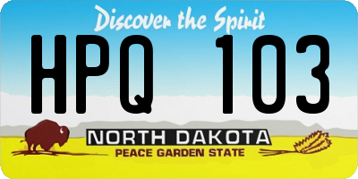 ND license plate HPQ103
