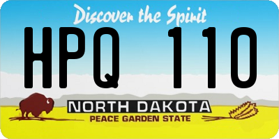 ND license plate HPQ110