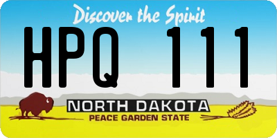ND license plate HPQ111
