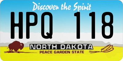 ND license plate HPQ118