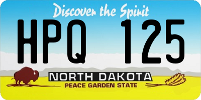 ND license plate HPQ125