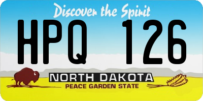 ND license plate HPQ126