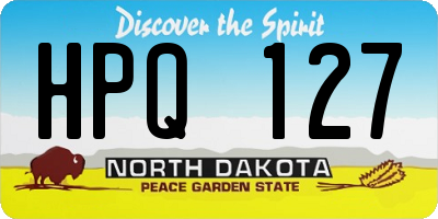 ND license plate HPQ127