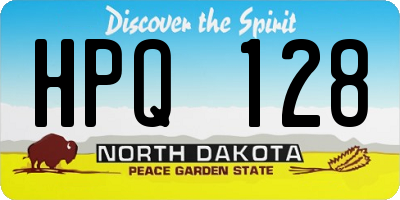 ND license plate HPQ128