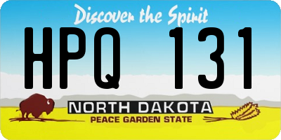 ND license plate HPQ131