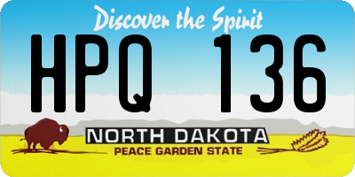 ND license plate HPQ136