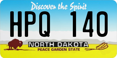 ND license plate HPQ140