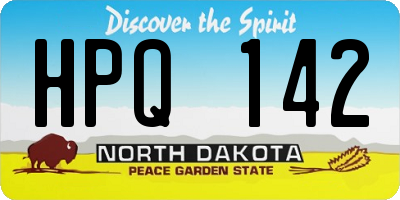 ND license plate HPQ142