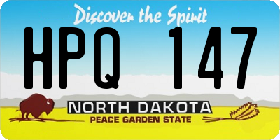 ND license plate HPQ147