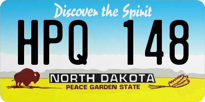 ND license plate HPQ148