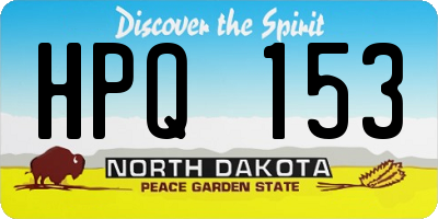 ND license plate HPQ153