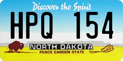 ND license plate HPQ154