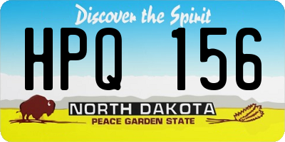 ND license plate HPQ156