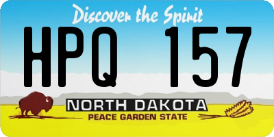 ND license plate HPQ157