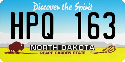 ND license plate HPQ163