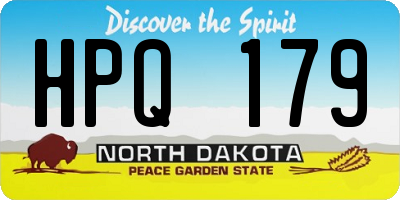 ND license plate HPQ179