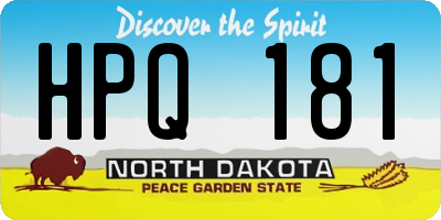 ND license plate HPQ181