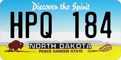 ND license plate HPQ184