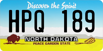 ND license plate HPQ189