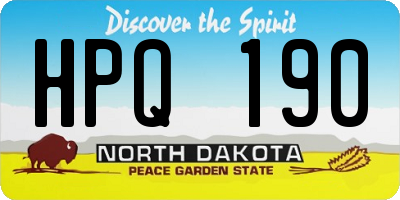 ND license plate HPQ190