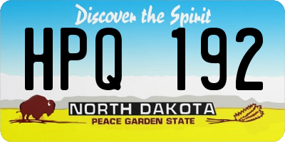 ND license plate HPQ192