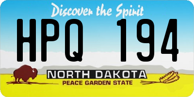 ND license plate HPQ194
