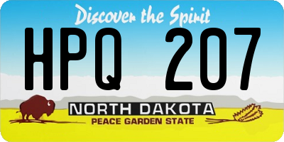 ND license plate HPQ207