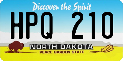 ND license plate HPQ210