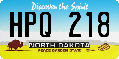 ND license plate HPQ218