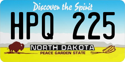 ND license plate HPQ225