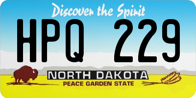 ND license plate HPQ229