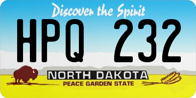 ND license plate HPQ232