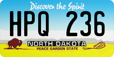 ND license plate HPQ236