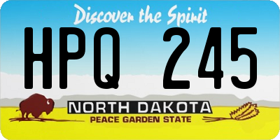 ND license plate HPQ245