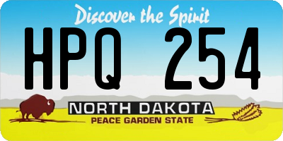 ND license plate HPQ254