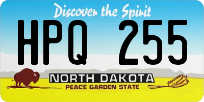 ND license plate HPQ255