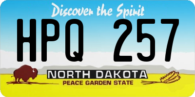 ND license plate HPQ257
