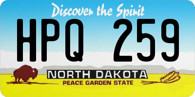 ND license plate HPQ259