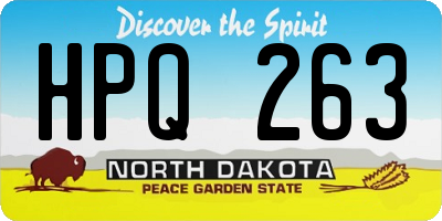 ND license plate HPQ263