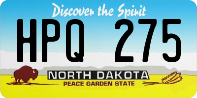 ND license plate HPQ275