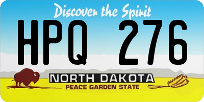 ND license plate HPQ276