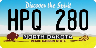 ND license plate HPQ280
